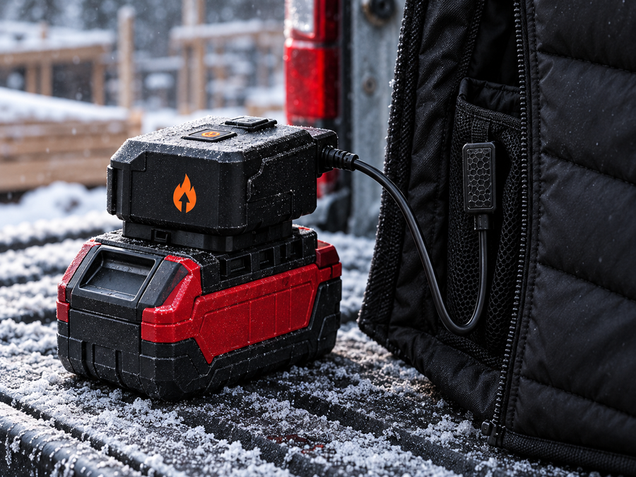Heated vest running off a tool battery